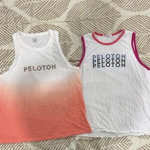 Peloton Women’s White & Coral Ombre Tank Top - Active Comfort